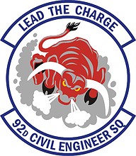U.S. Air Force 92nd Civil Engineer Squadron, эмблема - векторное изображение