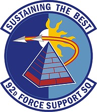 U.S. Air Force 92nd Force Support Squadron, эмблема - векторное изображение