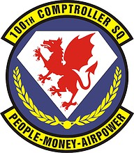 Vector clipart: U.S. Air Force 100th Comptroller Squadron, emblem