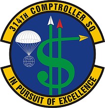 Vector clipart: U.S. Air Force 314th Comptroller Squadron, emblem