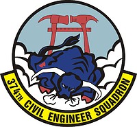 U.S. Air Force 374th Civil Engineer Squadron, эмблема - векторное изображение