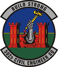 U.S. Air Force 502nd Civil Engineer Squadron, emblem - vector image