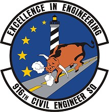 U.S. Air Force 916th Civil Engineer Squadron, эмблема - векторное изображение