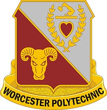 U.S. Army | Worcester Polytechnic Institute, Worcester, MA, shoulder loop insignia - vector image