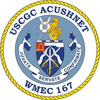 Vector clipart: U.S. Coast Guard USCGC Acushnet (WMEC 167), rescue and salvage ship crest
