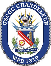 U.S. Coast Guard USCGC Chandeleur (WPB 1319), patrol boat crest - векторное изображение