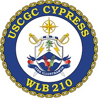 Vector clipart: U.S. Coast Guard USCGC Cypress (WLB 210), seagoing buoy tender crest