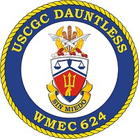 U.S. Coast Guard USCGC Dauntless (WMEC 624), medium endurance cutter crest - векторное изображение