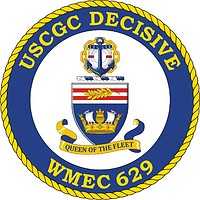 U.S. Coast Guard USCGC Decisive (WMEC 629), medium endurance cutter crest - vector image