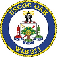 Vector clipart: U.S. Coast Guard USCGC Oak (WLB 211), seagoing buoy tender crest