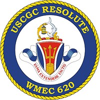 U.S. Coast Guard USCGC Resolute (WMEC 620), medium endurance cutter crest - vector image