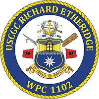 U.S. Coast Guard USCGC Richard Etheridge (WPC 1102), fast response cutter crest - vector image