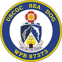U.S. Coast Guard USCGC Sea Dog (WPB 87373), patrol boat crest - векторное изображение
