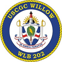 U.S. Coast Guard USCGC Willow (WLB 202), seagoing buoy tender crest - векторное изображение