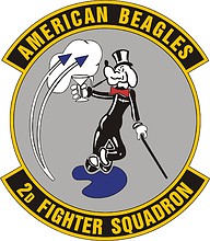 U.S. Air Force 2nd Fighter Squadron, эмблема - векторное изображение