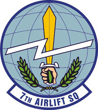 Векторный клипарт: U.S. Air Force 7th Airlift Squadron, emblem, эмблема