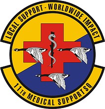Vector clipart: U.S. Air Force 11th Medical Support Squadron, emblem