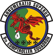 Vector clipart: U.S. Air Force 9th Comptroller Squadron, emblem