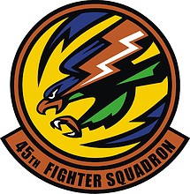 U.S. Air Force 45th Fighter Squadron, эмблема - векторное изображение