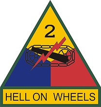 Векторный клипарт: U.S. Army 2nd Armored Division, нарукавный знак
