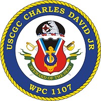 U.S. Coast Guard USCGC Charles David Jr (WPC 1107), emblem of cutter - vector image