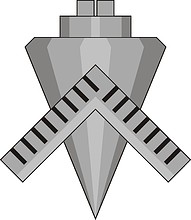 U.S. Navy rating insignia, Builder (BU) - vector image