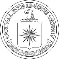 Центральное разведывательное управление США (ЦРУ), печать (ч/б) - векторное изображение