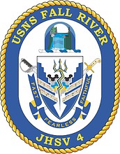 U.S. Navy USNS Fall River (JHSV 4), joint high speed vessel emblem (crest) - vector image