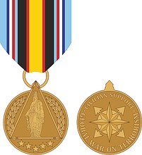 Global War on Terrorism Civilian Service Medal, obverse and reverse - векторное изображение