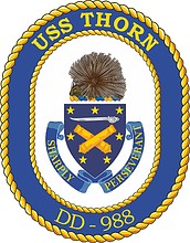 U.S. Navy USS Thorn (DD 988), crest - vector image