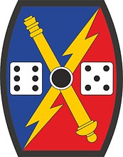 Vector clipart: U.S. Army 65th Fires Brigade, shoulder sleeve insignia