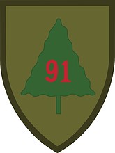 U.S. Army 91st Training Division, нарукавный знак - векторное изображение