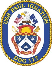 U.S. Navy USS Paul Ignatius (DDG 117), emblem - vector image