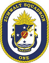 Vector clipart: U.S. Navy Zumwalt Squadron One, crest