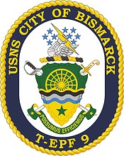 U.S. Navy USNS City of Bismarck (T-EPF 9), emblem - vector image