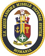 U.S. Navy Aegis Ashore Missile Defense System Romania, emblem - vector image