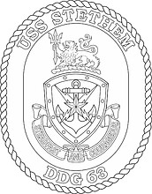 U.S. Navy USS Stethem (DDG 63), emblem (b/w)