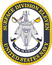 Vector clipart: U.S. Navy Surface Division 11, Commander (COMSURFACEDIV 11), emblem