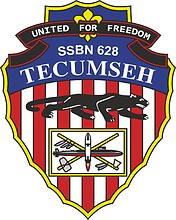 U.S. Navy USS Tecumseh (SSBN-628), emblem - vector image