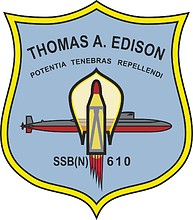 Векторный клипарт: U.S. Navy USS Thomas A. Edison (SSBN-610), эмблема