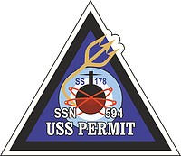 Векторный клипарт: U.S. Navy USS Permit (SSN-594), эмблема