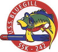 U.S. Navy USS Bluegill (SSK-242), эмблема - векторное изображение