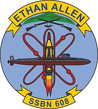 U.S. Navy USS Ethan Allen (SSBN-608), эмблема - векторное изображение