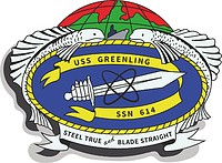 U.S. Navy USS Greenling (SSN-614), эмблема - векторное изображение