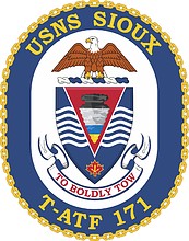 U.S. Navy USNS Sioux (T-ATF-171), emblem - vector image