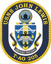 U.S. Navy USNS John Lewis (T-AO 205), emblem - vector image