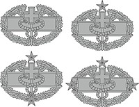 Vector clipart: U.S. Army Combat Medical Badges, 1-4 Awards