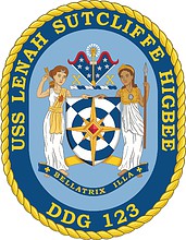 U.S. Navy USS Lenah Sutcliffe Higbee (DDG 123), эмблема - векторное изображение