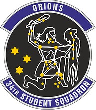 Vector clipart: U.S. Air Force 34th Student Squadron, emblem