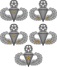 U.S. Army Combat Parachutist Badges - 1 to 5 Jumps - векторное изображение